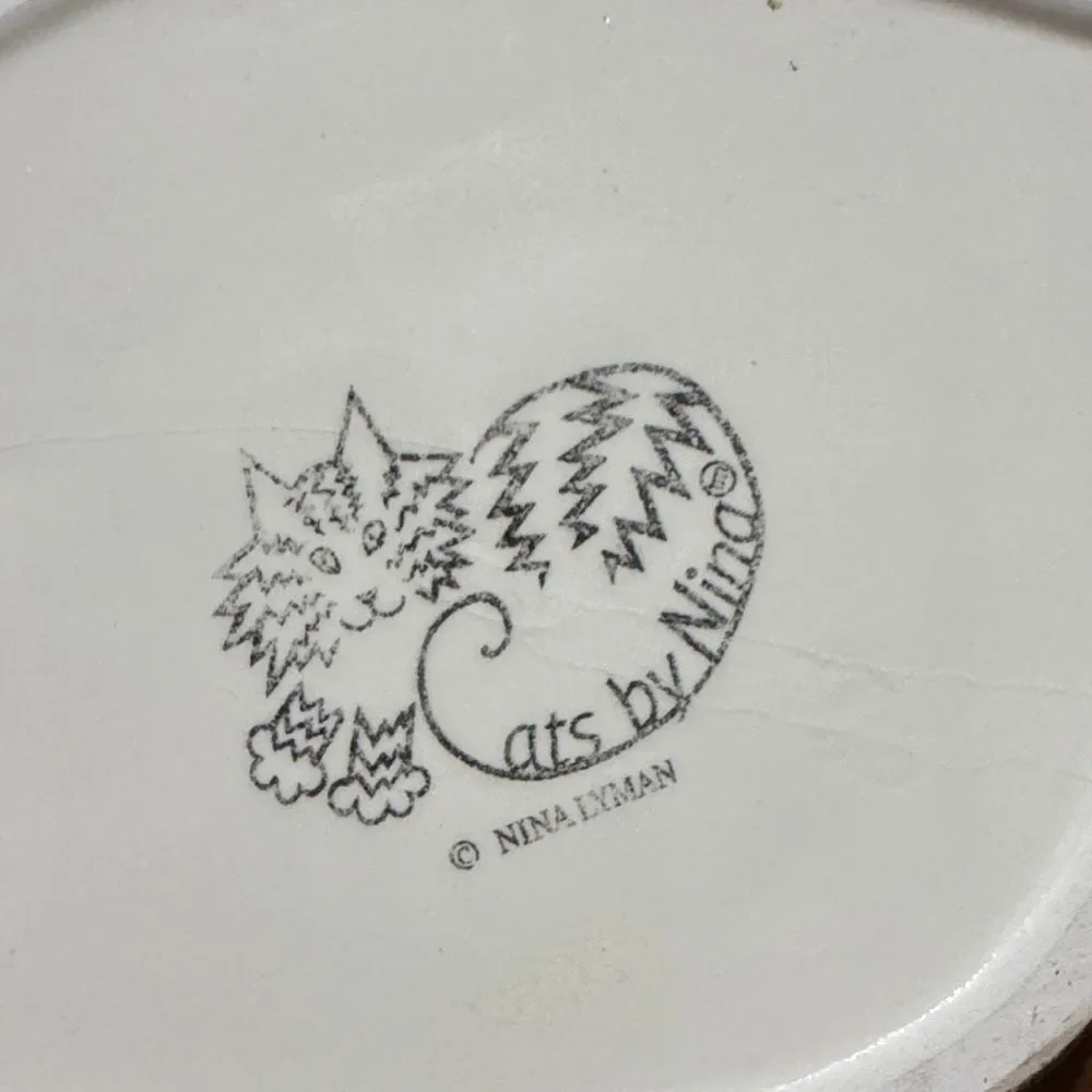 Ceramic Black White Tuxedo Cat Flower Vase by Cats By Nina Lyman Artist Decor